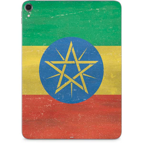 Ethiopia Flag Distressed Apple iPad Pro Skin